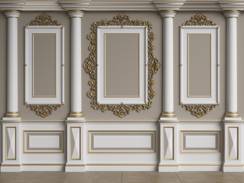 Cadres muraux moulures décoratives peinture murale Paris panneau wainscoting
