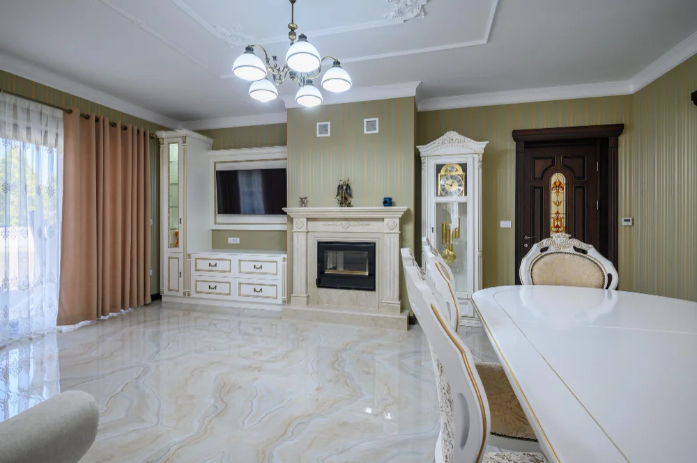 Peinture intérieure haut de gamme appartement Paris — finitions satinées Farrow Ball, avant après rénovation complète — Projet Élégance